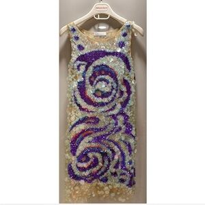 Emilio Pucci Purple and Cream Sequin Dress